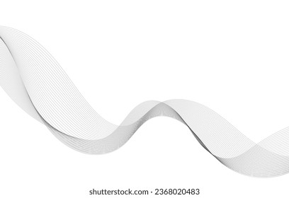 Abstract wave element for design. Digital frequency track equalizer. Stylized line art background. Vector illustration. Wave with lines created using blend tool. Curved wavy line, smooth stripe.