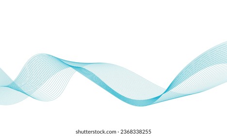 Abstract wave element for design. Digital frequency track equalizer. Stylized line art background. Vector illustration of blue lines.