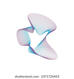 Elemento de onda abstracta para el diseño. Ecualizador de pista de frecuencia digital. Fondo artístico estilizado. Ilustración vectorial. Línea ondulada curvada, banda lisa.