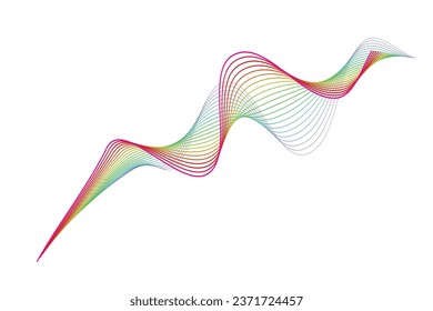 Abstract wave element for design. Digital frequency track equalizer. Stylized line art background. Vector illustration. Curved wavy line, smooth stripe.