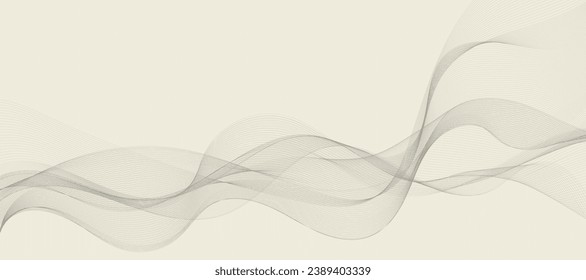 Abstract wave element for design. Digital frequency track equalizer. Stylized line art background. Vector illustration. Wave with lines created using the blend tool. Curved wavy line, smooth stripe.