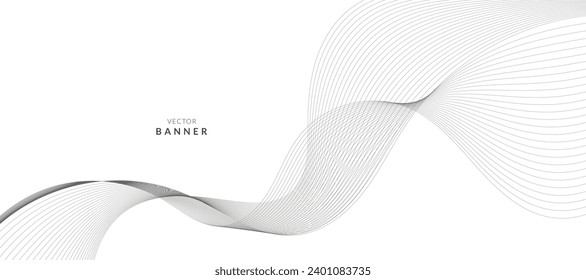Abstract wave element for design. Digital frequency track equalizer. Stylized line art background. Vector illustration.