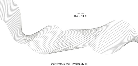 Abstract wave element for design. Digital frequency track equalizer. Stylized line art background. Vector illustration.