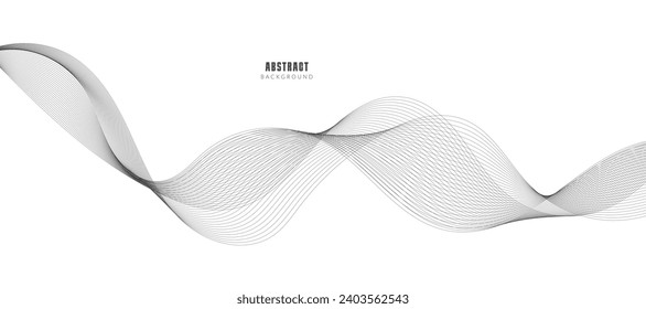 Abstract wave element for design. Digital frequency track equalizer. Stylized line art background. Vector illustration.