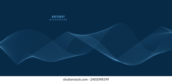 Abstract wave element for design. Digital frequency track equalizer. Stylized line art background. Vector illustration. Wave with lines created using 