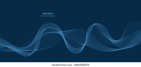 Abstract wave element for design. Digital frequency track equalizer. Stylized line art background. Vector illustration. Wave with lines created using 