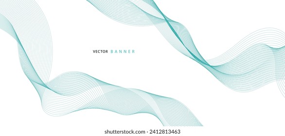Abstract wave element for design. Digital frequency track equalizer. Stylized line art background. Vector illustration.	
