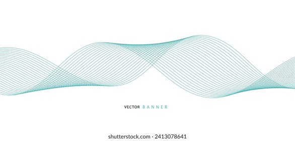 Abstract wave element for design. Digital frequency track equalizer. Stylized line art background. Vector illustration of smoky waves background