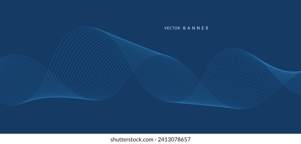 Abstract wave element for design. Digital frequency track equalizer. Stylized line art background. Vector illustration of smoky waves background