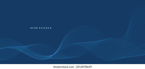 Abstract wave element for design. Digital frequency track equalizer. Stylized line art background. Vector illustration of smoky waves background
