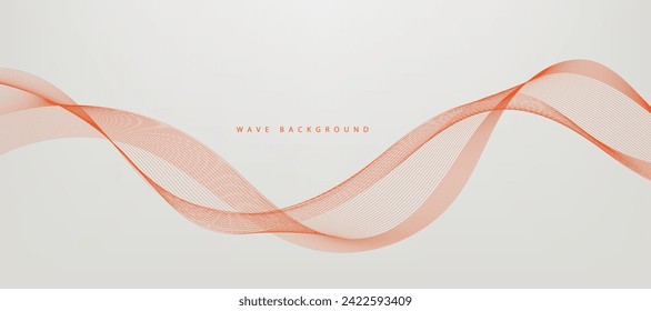 Abstract wave element for design. Digital frequency track equalizer. Stylized line art background. Vector illustration. Wave with lines created using blend tool. Curved wavy line, smooth stripe.