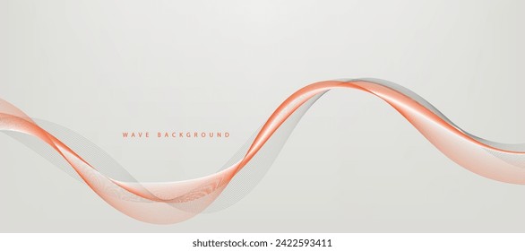Abstraktes Wellenelement für Design. Digital Frequency Track Equalizer. Stilvoller Kunsthintergrund. Vektorgrafik. Mit dem Überblendwerkzeug werden Linien erzeugt. Kurvig gewölbte Linie, glatter Streifen.