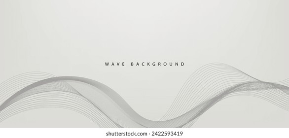 Abstract wave element for design. Digital frequency track equalizer. Stylized line art background. Vector illustration. Wave with lines created using blend tool. Curved wavy line, smooth stripe.