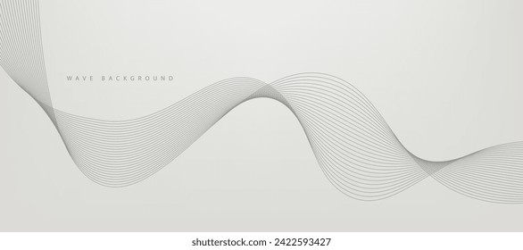 Abstract wave element for design. Digital frequency track equalizer. Stylized line art background. Vector illustration. Wave with lines created using blend tool. Curved wavy line, smooth stripe.