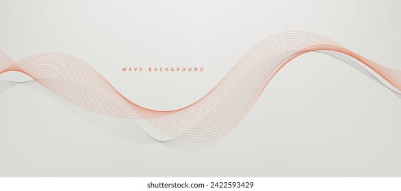 Abstract wave element for design. Digital frequency track equalizer. Stylized line art background. Vector illustration. Wave with lines created using blend tool. Curved wavy line, smooth stripe.