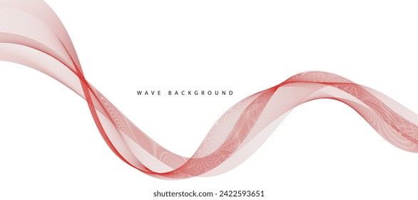 Abstract wave element for design. Digital frequency track equalizer. Stylized line art background. Vector illustration. Wave with lines created using blend tool. Curved wavy line, smooth stripe.