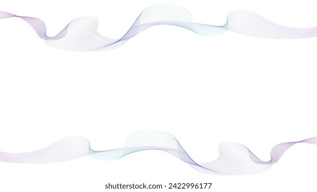 Abstract wave element for design. Digital frequency track equalizer. Stylized line art background. Colorful shiny wave with lines created using blend tool. Curved wavy line, smooth stripe. Vector
