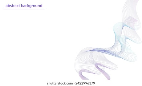 Abstract wave element for design. Digital frequency track equalizer. Stylized line art background. Colorful shiny wave with lines created using blend tool. Curved wavy line, smooth stripe. Vector