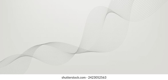 Abstract wave element for design. Digital frequency track equalizer. Stylized line art background. Vector illustration. Wave with lines created using blend tool. Curved wavy line, smooth stripe.