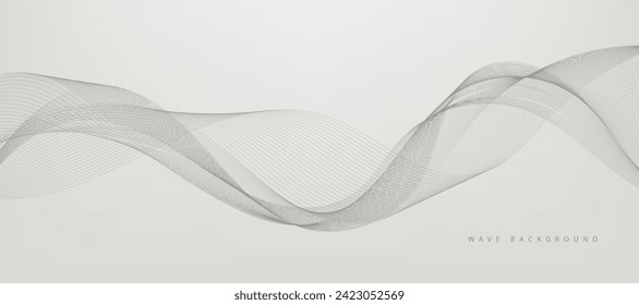 Elemento de onda abstracta para el diseño. Ecualizador de pista de frecuencia digital. Fondo artístico estilizado. Ilustración vectorial. Onda con líneas creadas con la herramienta de mezcla. Línea ondulada curvada, banda lisa.