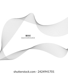 Abstract wave element for design. Digital frequency track equalizer. Stylized line art background. Vector illustration. Wave with lines created using blend tool. Curved wavy line, smooth stripe.