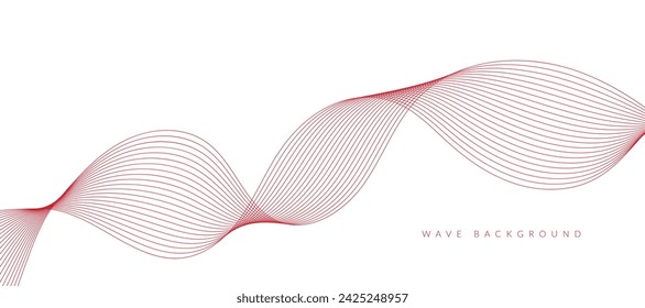 Abstract wave element for design. Digital frequency track equalizer. Stylized line art background. Vector illustration. Wave with lines created using blend tool. Curved wavy line, smooth stripe.