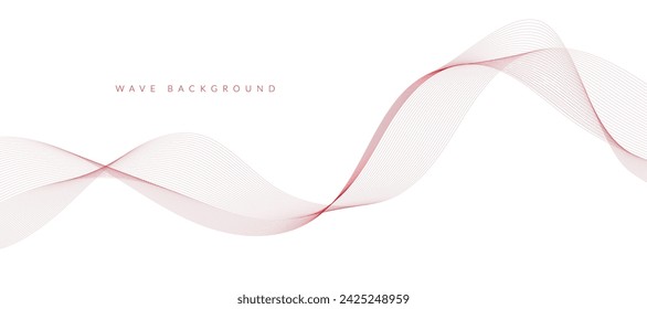 Abstract wave element for design. Digital frequency track equalizer. Stylized line art background. Vector illustration. Wave with lines created using blend tool. Curved wavy line, smooth stripe.