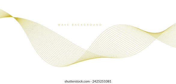 Abstract wave element for design. Digital frequency track equalizer. Stylized line art background. Vector illustration. Wave with lines created using blend tool. Curved wavy line, smooth stripe.