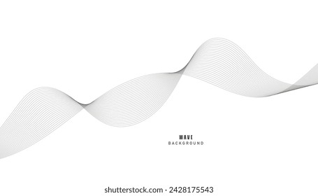 Elemento de onda abstracto para el diseño. Ecualizador de pista de frecuencia digital. Fondo estilizado de arte lineal. Ilustración vectorial. Onda con líneas creadas con la herramienta de mezcla. Línea ondulada curva, banda lisa.