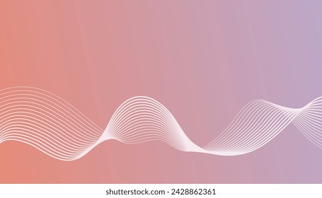 Elemento de onda abstracto para el diseño. Ecualizador de pista de frecuencia digital. Fondo estilizado de arte lineal. Línea ondulada curva.