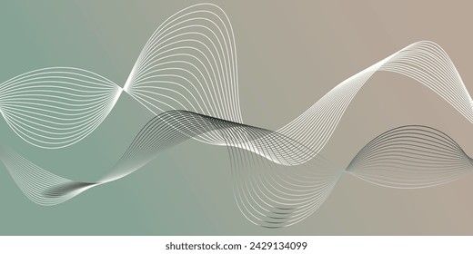 Abstract wave element for design. Digital frequency track equalizer. Curved wavy line. Stylized line art background. 