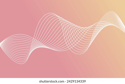 Abstract wave element for design. Digital frequency track equalizer. Curved wavy line. Stylized line art background.