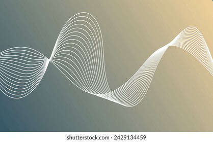 Elemento de onda abstracto para el diseño. Ecualizador de pista de frecuencia digital. Línea ondulada curva. Fondo estilizado de arte lineal.