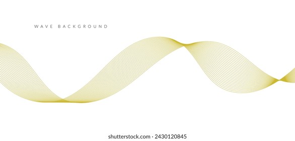 Abstract wave element for design. Digital frequency track equalizer. Stylized line art background. Vector illustration. Wave with lines created using blend tool. Curved wavy line, smooth stripe.
