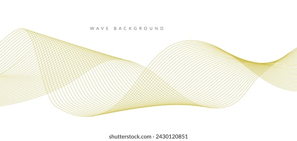 Abstract wave element for design. Digital frequency track equalizer. Stylized line art background. Vector illustration. Wave with lines created using blend tool. Curved wavy line, smooth stripe.