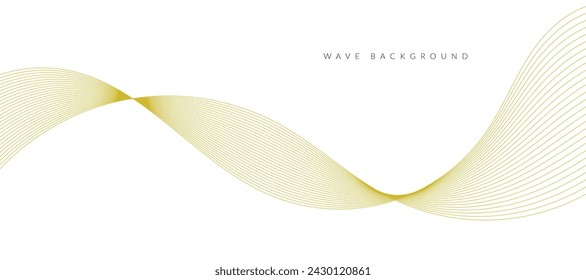 Abstract wave element for design. Digital frequency track equalizer. Stylized line art background. Vector illustration. Wave with lines created using blend tool. Curved wavy line, smooth stripe.