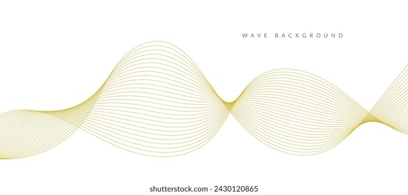 Abstract wave element for design. Digital frequency track equalizer. Stylized line art background. Vector illustration. Wave with lines created using blend tool. Curved wavy line, smooth stripe.