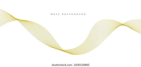 Abstract wave element for design. Digital frequency track equalizer. Stylized line art background. Vector illustration. Wave with lines created using blend tool. Curved wavy line, smooth stripe.
