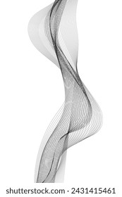 Abstract wave element for design. Digital frequency track equalizer. Stylized line art background. Vector illustration. Wave with lines created using blend tool. Curved wavy line, smooth stripe.