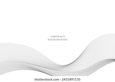 Abstract wave element for design. Digital frequency track equalizer. Stylized line art background. Vector illustration. Wave with lines created using blend tool. Curved wavy line, smooth stripe.
