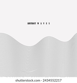 Abstract wave element for design. Digital frequency track equalizer. Stylized line art background. Vector illustration. Wave with lines created using blend tool. Curved wavy line, smooth stripe.