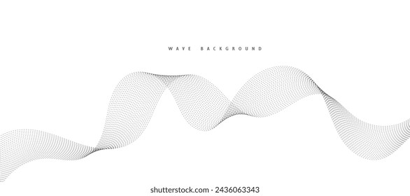 Abstract wave element for design. Digital frequency track equalizer. Stylized line art background. Vector illustration. Wave with lines created using blend tool. Curved wavy line, smooth stripe.