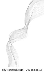 Abstract wave element for design. Digital frequency track equalizer. Stylized line art background. Vector illustration. Wave with lines created using blend tool. Curved wavy line, smooth stripe.
