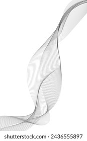 Abstract wave element for design. Digital frequency track equalizer. Stylized line art background. Vector illustration. Wave with lines created using blend tool. Curved wavy line, smooth stripe.