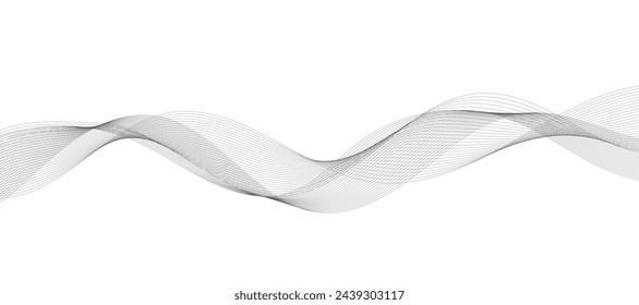Abstract wave element for design. Digital frequency track equalizer. Stylized line art background.