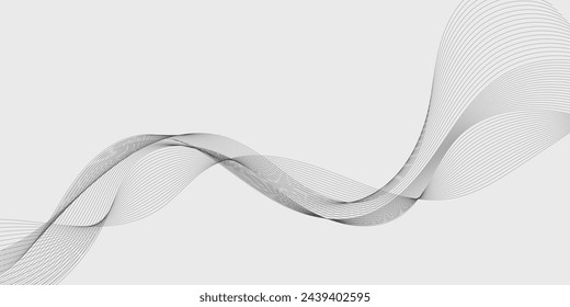 Elemento de onda abstracto para el diseño. Ecualizador de pista de frecuencia digital. Fondo estilizado de arte lineal. Ilustración vectorial. Onda con líneas creadas con la herramienta de mezcla. Línea ondulada curva, banda lisa.