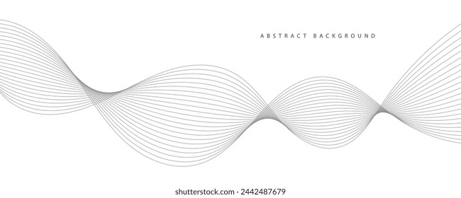 Elemento de onda abstracto para el diseño. Ecualizador de pista de frecuencia digital. Fondo estilizado de arte lineal. Ilustración vectorial. Onda con líneas creadas con la herramienta de mezcla. Línea ondulada curva, banda lisa.
