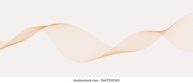 Abstract wave element for design. Digital frequency track equalizer. Stylized line art background. Vector illustration. Wave with lines created using blend tool. Curved wavy line, smooth stripe.
