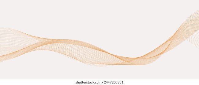 Abstract wave element for design. Digital frequency track equalizer. Stylized line art background. Vector illustration. Wave with lines created using blend tool. Curved wavy line, smooth stripe.
