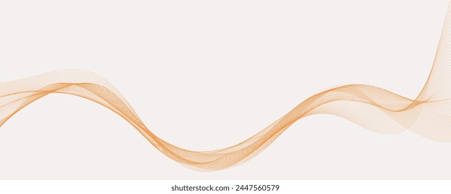 Abstract wave element for design. Digital frequency track equalizer. Stylized line art background. Vector illustration. Wave with lines created using blend tool. Curved wavy line, smooth stripe.
